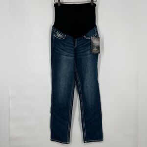 Love Indigo NEW Maternity Cross Embellished Straight Leg Jeans
